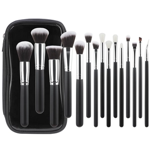 Professional Makeup Brushes Cosmetic Beauty Tools Wood Aluminum Synthetic Fiber With Waterproof PU Bag