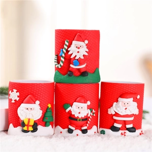 3D Christmas pencil holders with Santa Claus and Snowman relief designs for holiday gifts
