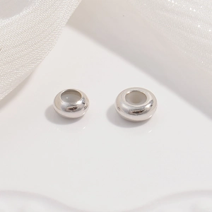 Polished S925 sterling silver slider beads with silicone inserts for DIY jewelry making
