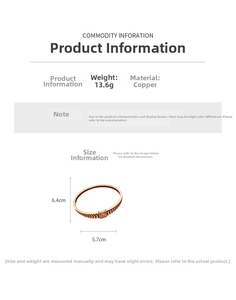 Vue détaillée du bracelet jonc évidé plaqué or 18 carats avec spécifications cuivre