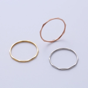 Anelli geometrici minimalisti in oro, oro rosa e argento in acciaio inossidabile