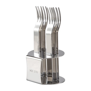 Set di 6 forchette da frutta in acciaio inossidabile 304 con supporto portaoggetti minimal