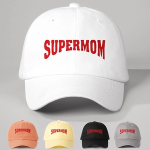 Supermom Print Baseball Cap Cotton Curved Brim Adjustable Outdoor Sun Protection Casual Dad Hat For Women