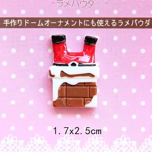 Detailed view of resin Santa in chimney DIY accessory for crafts, sized 1.7x2.5cm