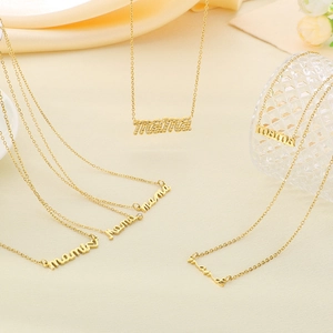 Mama Love Mom Letter Pendant Necklace 18K Gold Plated Stainless Steel Fashion Jewelry Mother's Day Gift For Women