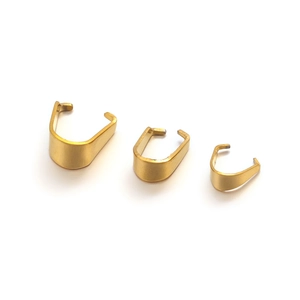 Gold stainless steel bail clasps for pendants in small medium and large sizes