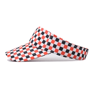 Checkerboard pattern open top sun visor hat for women outdoor beach and sports use