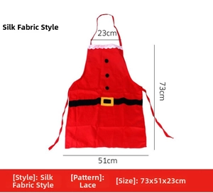 Detailed Santa design apron dimensions 73cm height and 51cm width with belt motif
