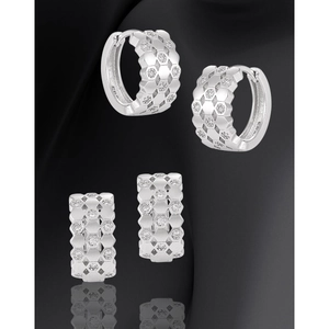 S925 sterling silver honeycomb earrings with micro-set zircon in high-end design