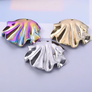 Irregular 304 stainless steel wavy pendants in colorful, gold and silver finishes