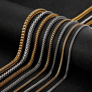 Stainless Steel Franco Wheat Chain Necklace And Bracelet Hip Hop Punk Polished Street Jewelry For Men