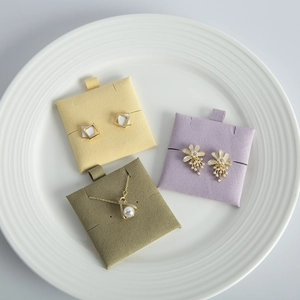 Square Microfiber Velvet Jewelry Packaging Bag Necklace Earring Display Card Insert Jewelry Storage Holder Accessory Pad
