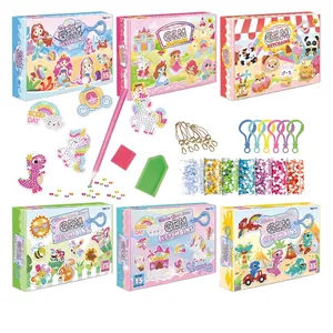 DIY Diamond Painting Keychain Kit Acrylic Resin Rhinestone Metal Plastic Cartoon Mermaid Unicorn For Kids Handmade Gift