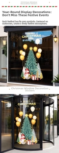Statische Weihnachtsaufkleber mit goldenem Ballon-Baum und Merry Christmas 2026 Schriftzug