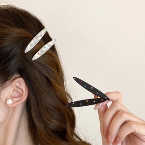 Barrette À Cheveux Bec De Canard En Acrylique Élégante Avec Strass Colorés Accessoire De Coiffure Mode Pour Femmes