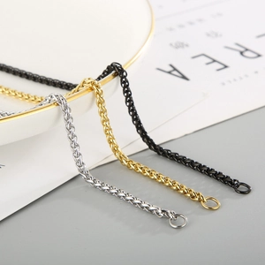 Trend stainless steel dragon bone chain necklace in silver, gold and black finish