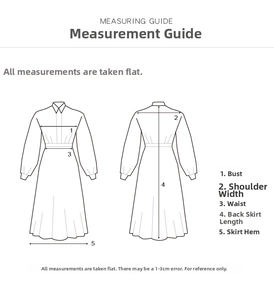Size chart measuring guide for the vintage floral maxi dress showing key dimensions