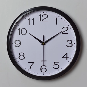 Reloj De Pared Redondo Cuarzo Silencioso Marco De Plástico Decoración Hogar Grandes Números Arábigos Para Sala Dormitorio Oficina