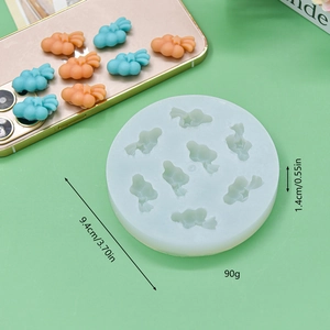 Cloud-shaped 8-cavity silicone mold for DIY baking with blue and orange resin crafts