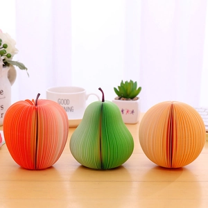 3D fruit shaped sticky notes in apple, pear and orange designs for office and school