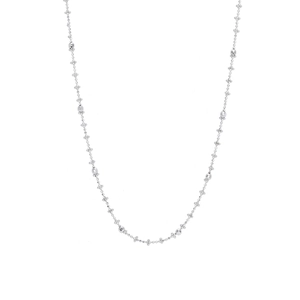 Minimalist S925 sterling silver necklace featuring cross charms and faceted metal beads