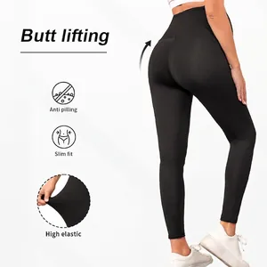 Zwangerschapsyoga legging zwart met hoge taille, billift en buikondersteuning