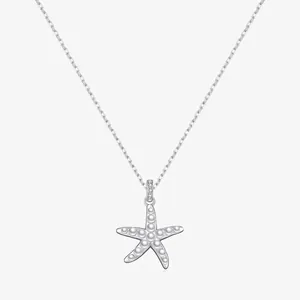 Collier Pendentif Étoile De Mer Argent Sterling 925 Künstliche Perle Zircon Style Français Élégant Bijoux Plage Cadeau Femmes
