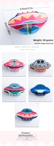 Detailed size specifications for 9.5cm alien UFO hair claw clips in five colors