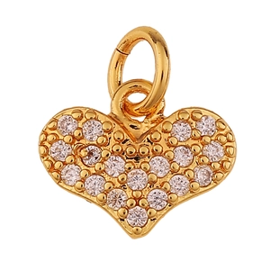 Gold-plated heart tree of life pendant featuring micro-pave clear cubic zirconia stones