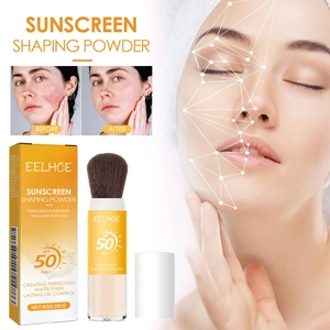 EELHOE Sonnenschutz Puder SPF50 PA++ mit Pinsel für Make-up und Mattierung Ölkontrolle.