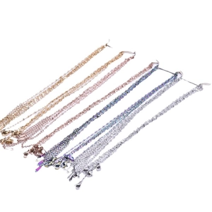 18k gold plated stainless steel cross link and lip link necklaces in various colors