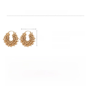 Tableau détaillé des tailles et matériaux pour boucles d'oreilles dorées en U