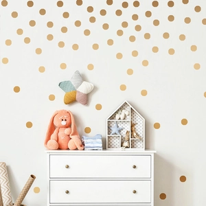 Minimalist gold dot wall stickers for kids bedroom DIY wall decor with a playful look
