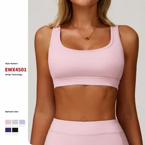 Damen Naked Feel Yoga Sport-BH High Impact U-Rücken Fitness Top Einfarbig Atmungsaktiv Gym Leichtathletik Crop Top Für Damen