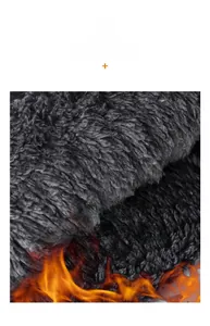 Macro shot of dark grey thick fleece lining for winter beanies providing thermal insulation