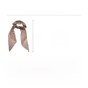 Brown leopard print silk scarf product details including size 179x23cm and material specifications