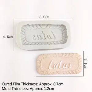 Rectangle Lotus silicone mold for DIY cake decorating and scented candle crafts
