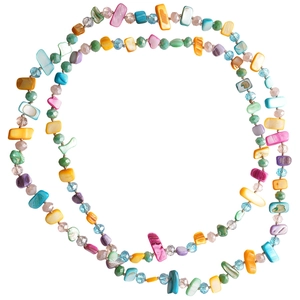 Collier bohème en perles de verre et coquillages colorés pour un look de vacances