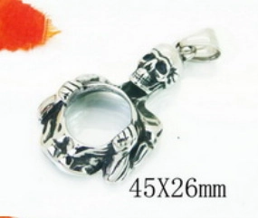 Macro detail of silver vintage Viking skull pendant necklace with 45x26mm size marking