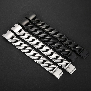 Bracelets gourmette 31mm pour homme en acier inoxydable argenté et noir mat robuste