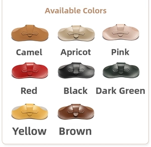 Collection de housses en cuir pour lunettes en plusieurs couleurs avec bouton pression