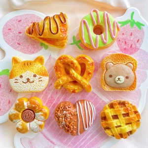 Simulation Food Resin Accessories Miniature Bread Waffle Donut DIY Charms Jewelry Findings Phone Case Decor Cute
