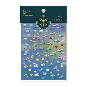 Pro TENSOR Monet Water Lilies oil painting nail art stickers with impressionist floral pattern