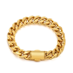 Cuban Link Chain Necklace Stainless Steel 18K Gold Plated Hip Hop Jewelry For Men Streetwear Cool Fashion Accessory