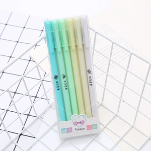 Set of 6 Morandi macaron gradient gel pens for students with minimalist school stationery