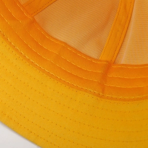 Chapeau de soleil jaune pour enfants en coton respirant avec maille et finitions
