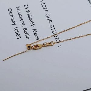 Adjustable golden titanium steel O-chain necklace with lobster clasp and slide bead