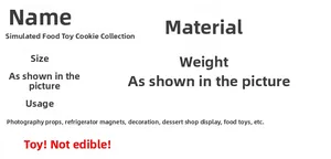 Detailed PVC cookie toy specifications and safety warning sticker for creative bag charms
