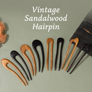Pics À Cheveux En Bois De Santal En Forme De U Faits À La Main Fourchettes À Cheveux En Ébène Vintage Accessoires De Coiffure Style Chinois Pour Femmes