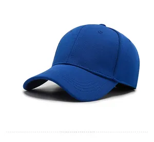Detail view of royal blue baseball cap featuring pineapple cloth texture and breathable eyelets